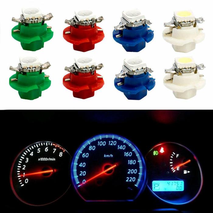 50Pcs T5 B8.4D 5050 LED 12V Indicator Lights Cluster Gauge Dashboard