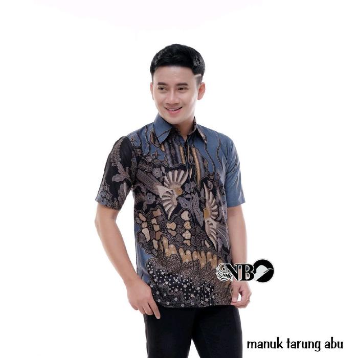 hem batik pria dewasa lengan pendek katun Lembut kemeja Baju Atasan priaburgundy Abstrak solo simpel