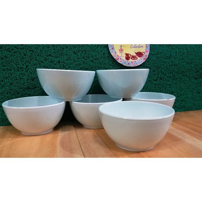 mangkok prasmanan / Mangkok Melamine Kecil 3.5' / Mangkok Kuah putih / SILVER 5335 per lusin /12BIJI