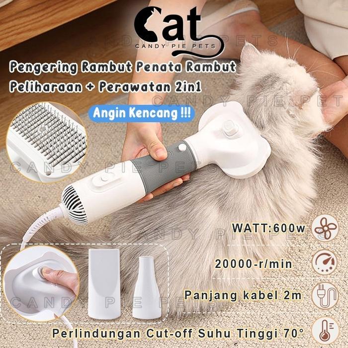 3 In 1Alat Pengering Bulu Kucing Pet Blower Kucing Hair Dryer Kucing Sisir Dan Blower Grooming Hewan