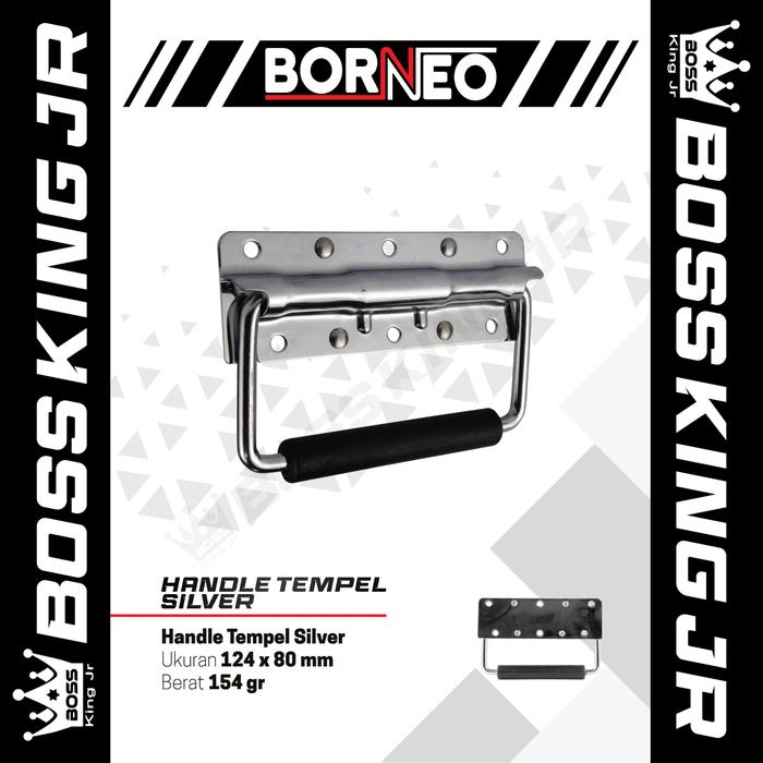 BORNEO - Handle Tempel Box / Pegangan Hardcase || Silver / Hitam