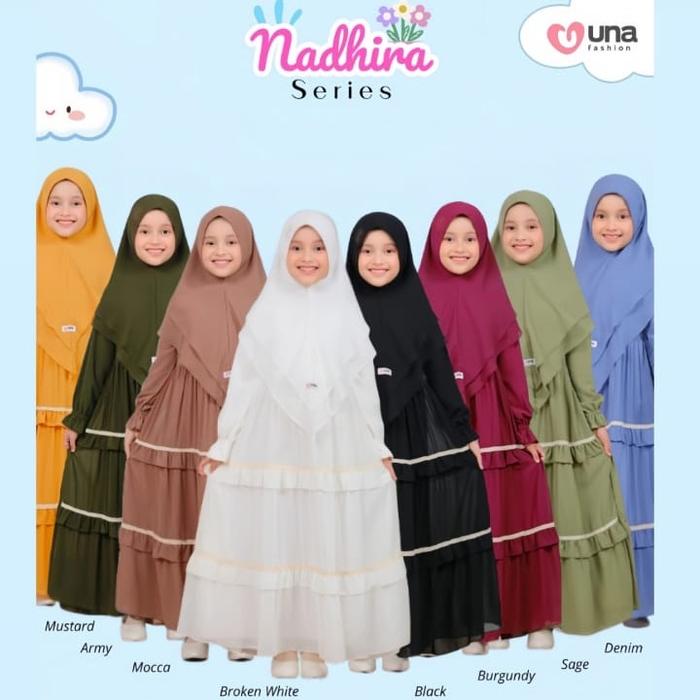Gamis Nadhira by Una fashion || gamis hari raya || gamis ceruty