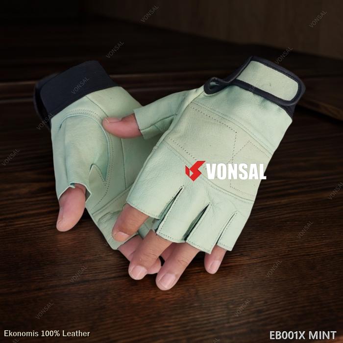 Sarung Tangan Kulit Asli Garut 100% Original Warna Mint VONSAL EB001X Gloves