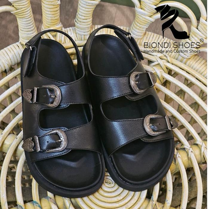 Biondi shoes - TARIDA sandal gesper coklat / flatform 2 cm Wanita Cewek Sendal