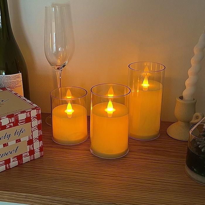 Lampu Lilin Led Transparant / Lilin Led Mini Candle Light / Lampu Hias Lampu Tidur Dekorasi Rumah