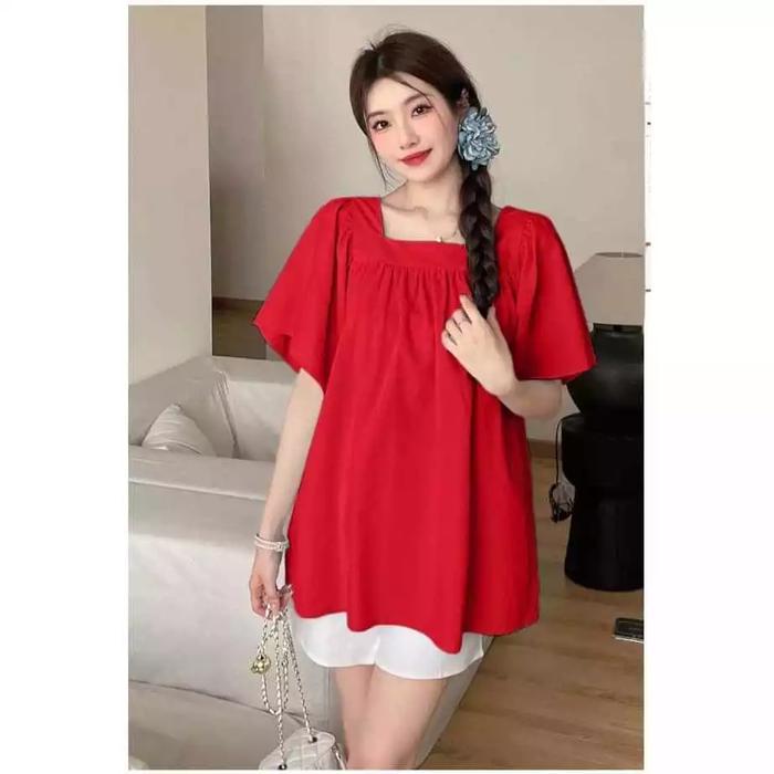 Jeans Options Mischa Wide Shoulder Puffy Blouse