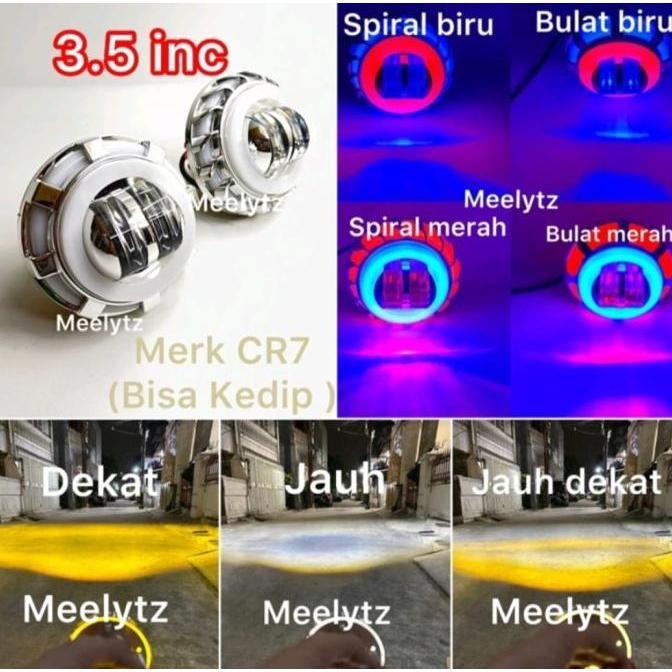 LAMPU UTAMA PROJI DAYMAKER PROJIE JAUH DEKAT KUNING PUTIH KEDIP 3.5INC