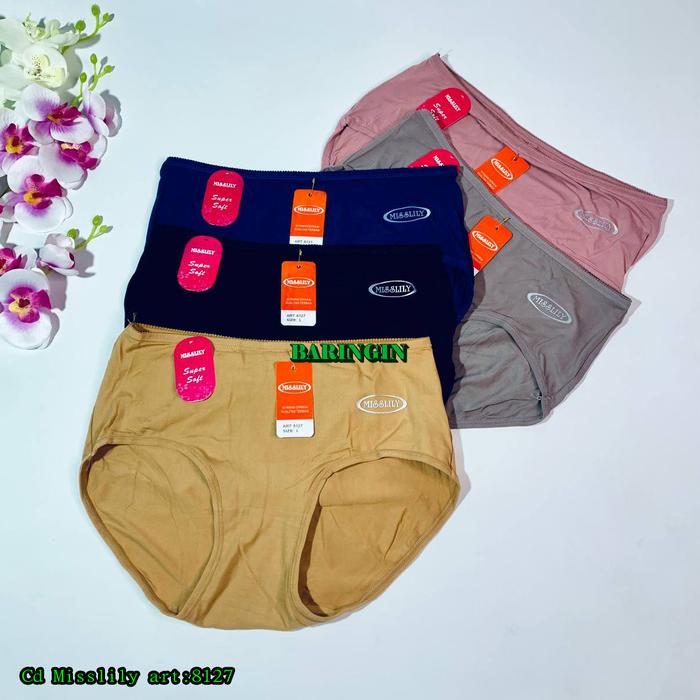 Misslily art:8127-Celana Dalam Wanita dewasa-Cd Wanita Bahan katun Adem Dan Lembut-Karet Kecil Dan R