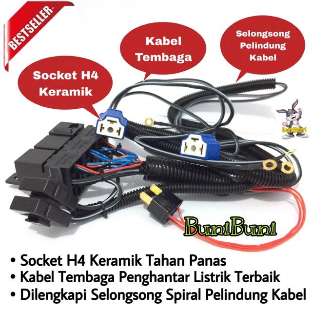 Kabel Relay Bosch Komplit Untuk Lampu H4 Mobil 3 Relay 2 Lampu Bosch Krt Original Terlaris