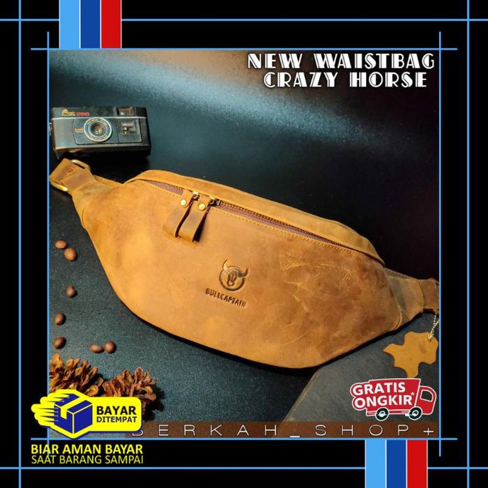 Tas Selempang Waistbag Pinggang Kulit Asli Pria 100% Original Garut Terbaru Coach Branded Terbaik Te