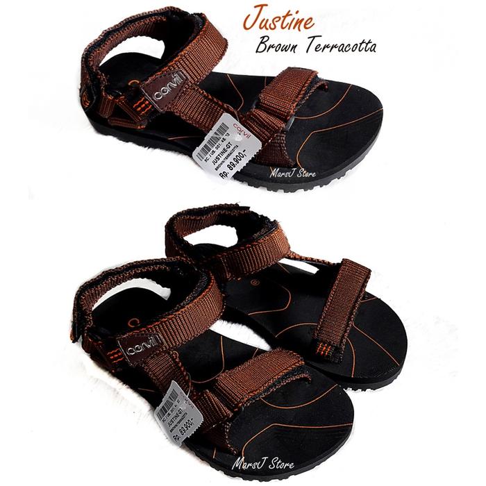Carvil Sandal Gunung Anak Kingstone Justine Guntur Crenon Crover (Grey Red Olive) Size 28-32