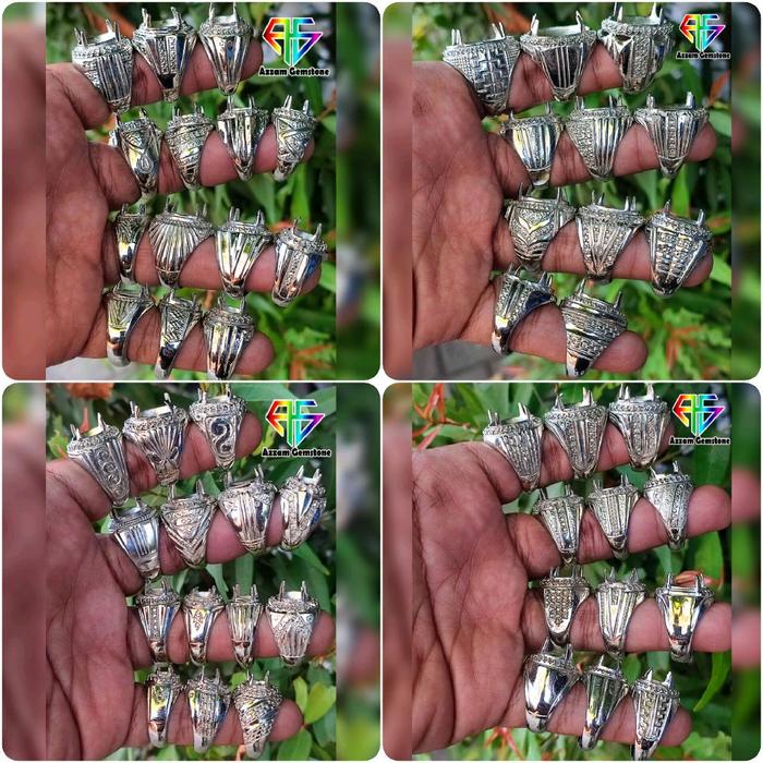 Grosir Cincin Ring Coin Alpaka Kuku Gigian Chroom Stainless @20pcs (1 kodi) bkn Batu Permata Akik Pi