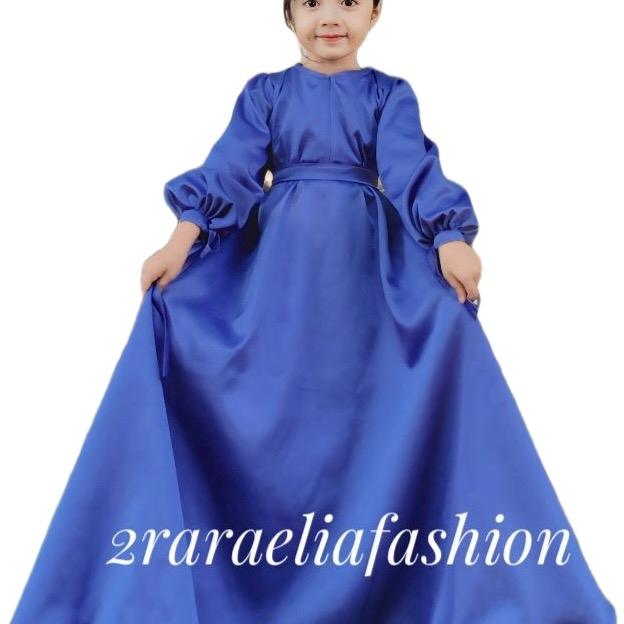 Gamis anak sarimbit Dara Dres kondangan Silk satin Premium anak usia 5-12 tahun |Tali Belakang ala p