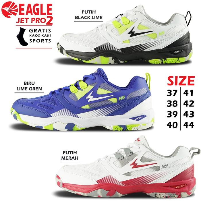 Sepatu Badminton Eagle Jet Pro I Dan Jet Pro 2 Original - Sepatu Bulu Tangkis Eagle Jet Pro Original