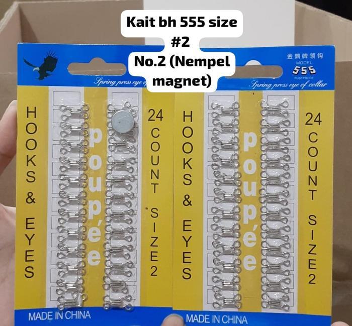 PREMIUM Kancing Kait BH 555 / Kait Bra / Kait Baju Rok Celana / Hooks & Eyes - SIZE 0
