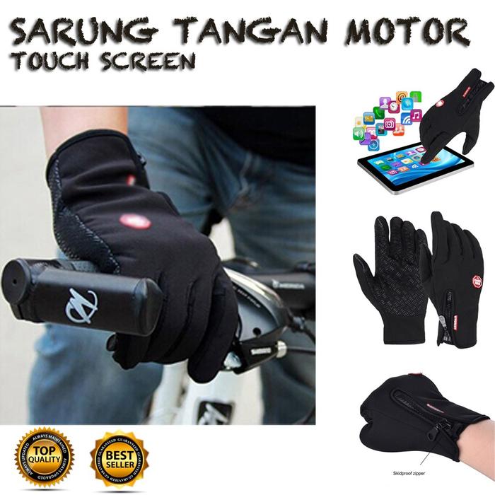 TOM RIDER - Sarung Tangan Motor Touch Screen Sepeda Gunung Anti Slip Touch Screen Racing Wind Stoppe