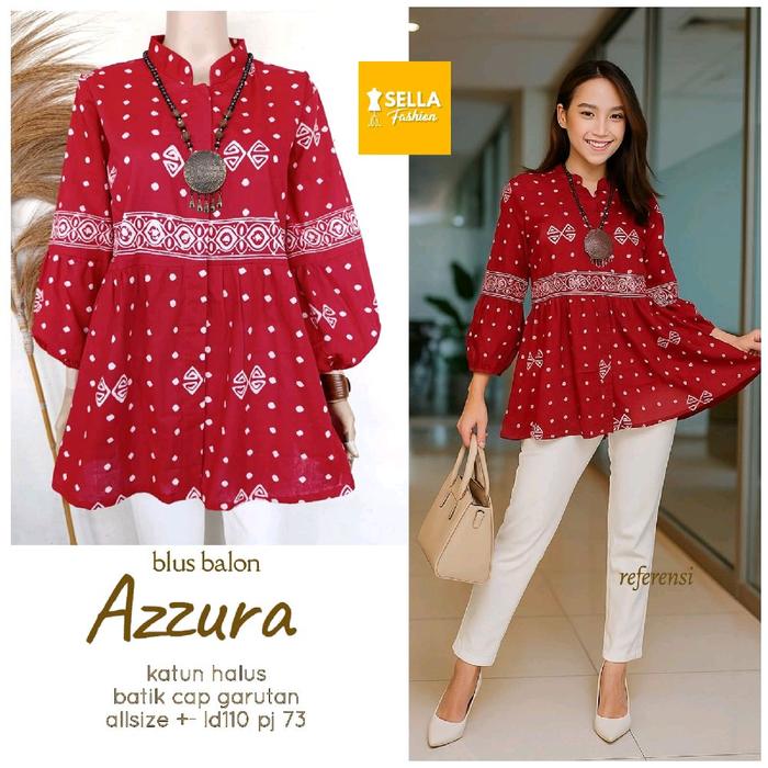 BLUS BATIK CAP / BLUS MERAH PUTIH / BLUS AGUSTUSAN