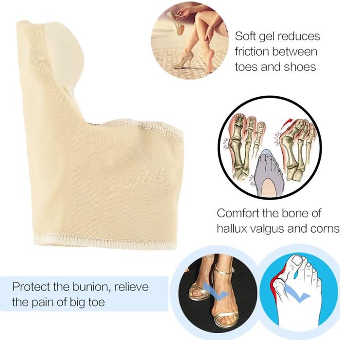 Kain Sleeve Korektor Tulang Jempol Kaki Bahan Katun Spandeks Elastis Memperbaiki Kelainan Cedera Ibu