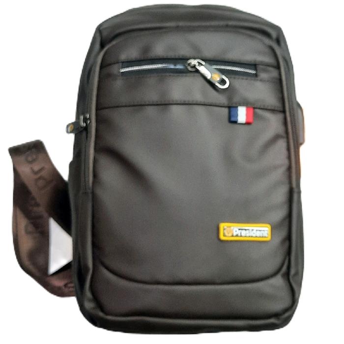 Tas Slempang Import President Best Quality ukuran 11" dilengkapi Slot USB Power Bank dan Jack Audio 
