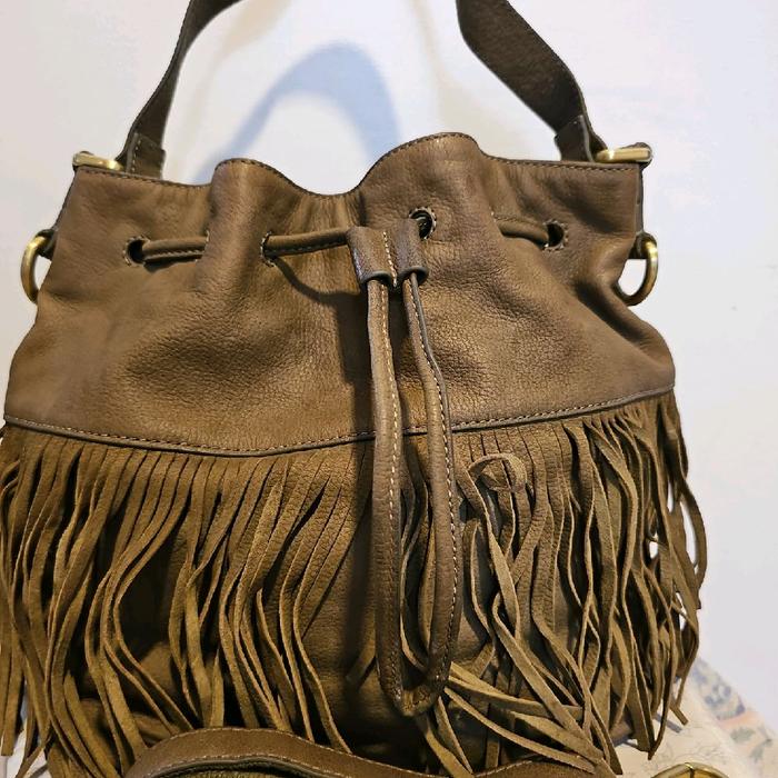tas serut ocil 2 in 1 coklat cantik #Kulit Slingbag Selempang Wanita