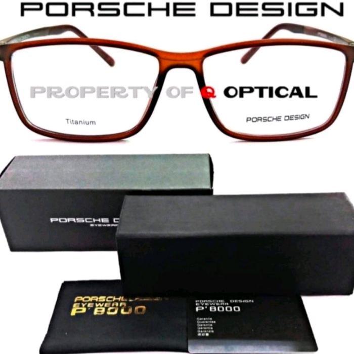 Kacamata Frame Pria Porsche Design P8228 Matte Brown Model Sport