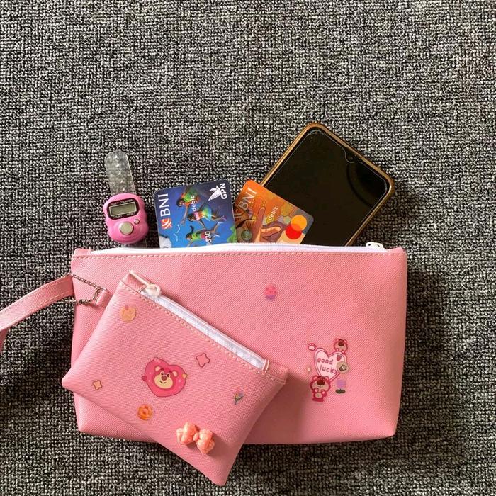 Dompet 2 in 1 Lotso| Dompet koin Lotso| Pouch Lotso| Pouch murah| Dompet & pouch LOTSO Wanita Kulit 
