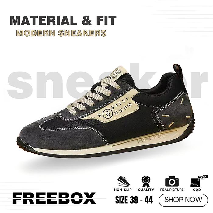 Sepatu Pria Formal Import Sepatu Sneakers Kulit Casual Kerja Fashion Sporty Trendy