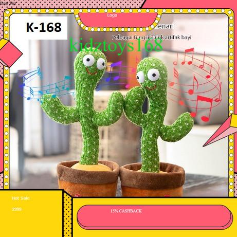 【COD】Boneka Kaktus Goyang - Mainan Kaktus Joget Peniru Suara - Kaktus Charger Usb Dance MENARI LED R