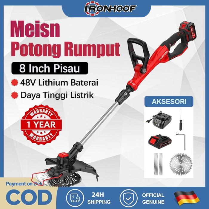 Brushless Mesin Potong Rumput Baterai 48V Teleskopik Mesin Pemotong Rumput Listrik tanpa kabel Poton