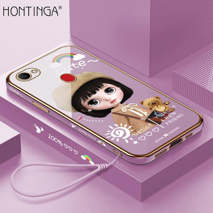 Hontinga Casing Ponsel untuk OPPO F7 F7 Pro, Casing Karet Pelindung
