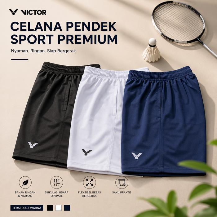 Celana Pendek Olahraga Badminton Bulutangkis Lokal V7037 Motif Keren Bahan Tebal Lembut Nyaman denga