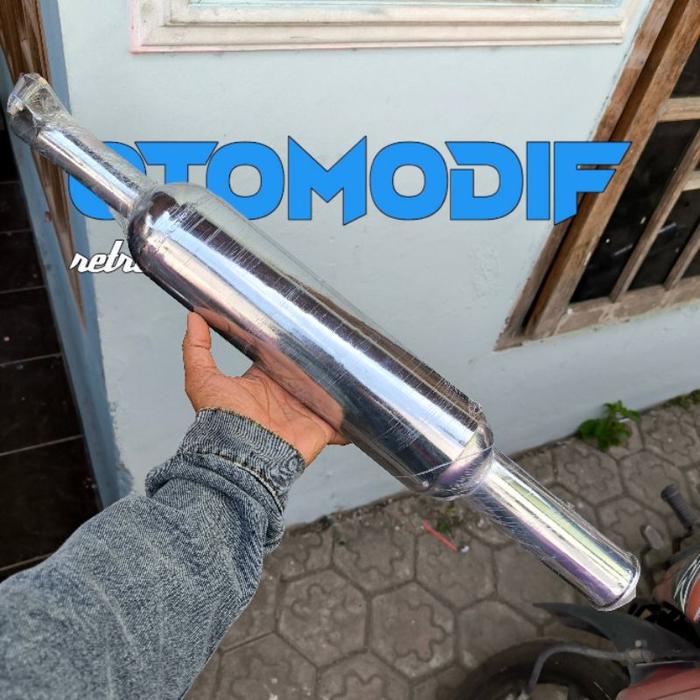 Silencer Knalpot Botol Chrome Ala Royal Enfield Classic