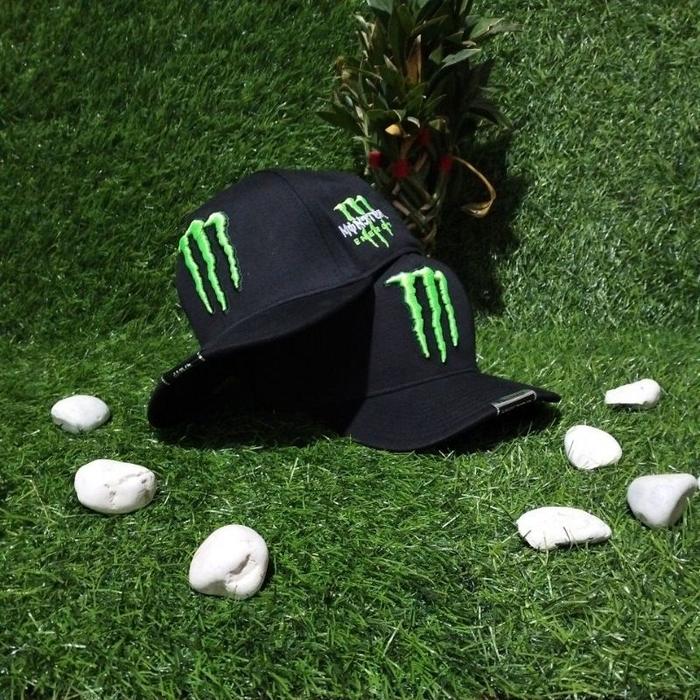 Monster Energi Putih Stabilo Topi Baseball unisex Premium