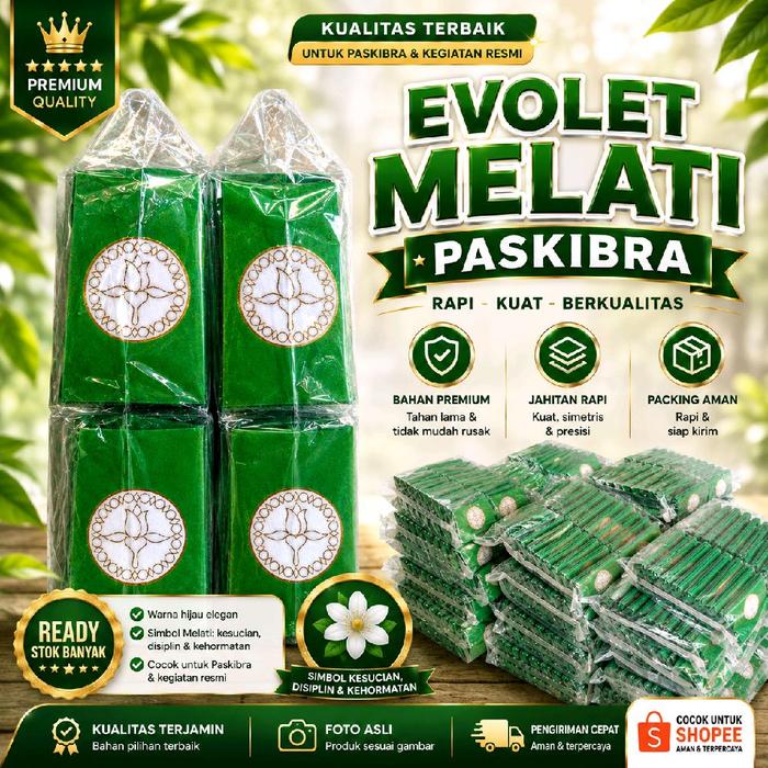 Evolet Melati Paskibra - Kualitas Terbaik untuk Paskibra & Kegiatan Resmi - Bahan Premium, Jahitan R