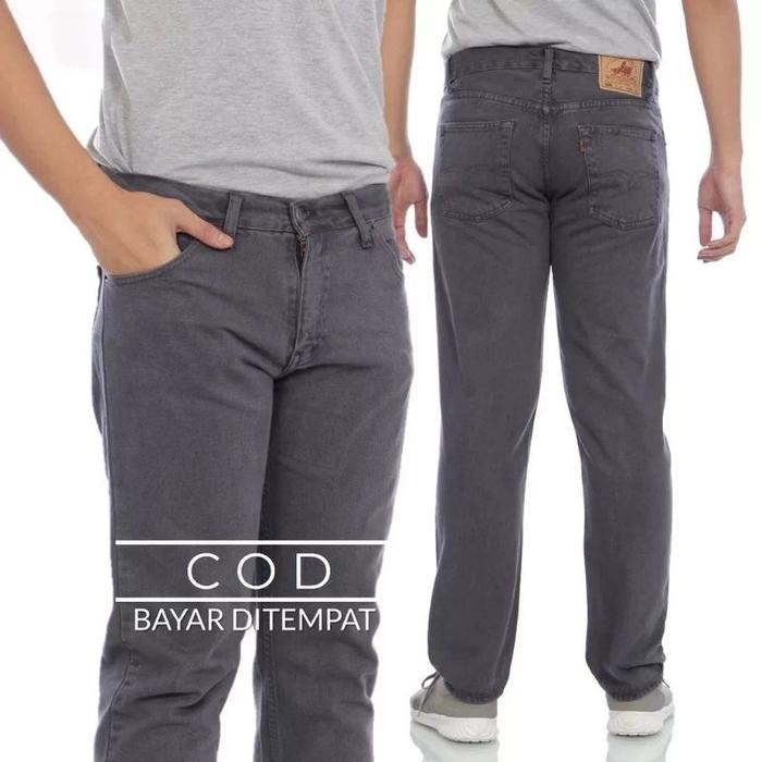 Celana Jeans Panjang Pria LEA 606 Abu Abu