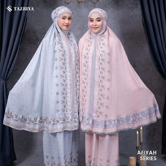mukenah TAZBIYAH/KEMISO rayon motif free sajadah