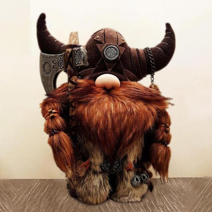 NordicViking Gnome boneka Gnome prajurit Viking tahan lama patung
