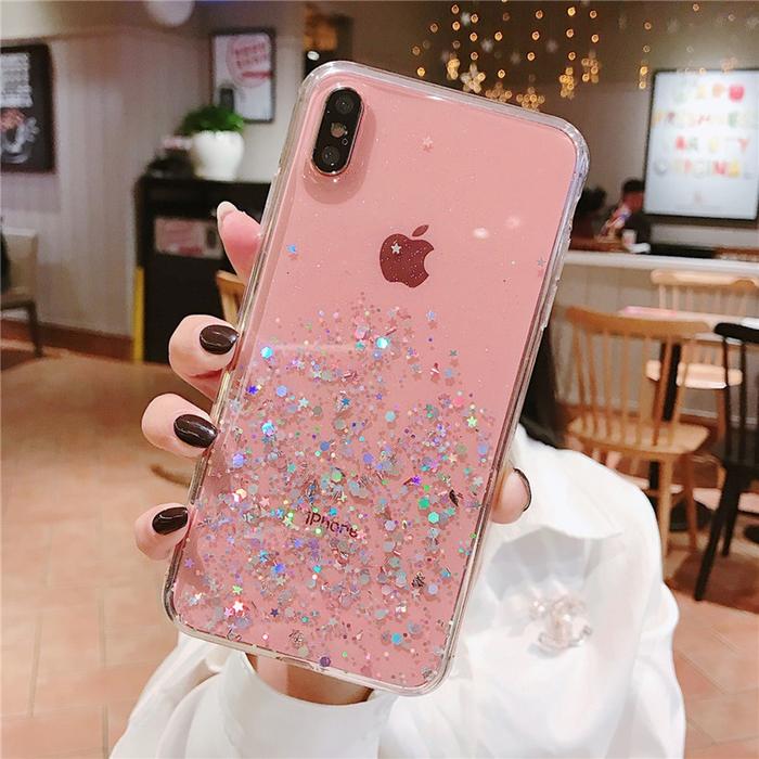 CASE GLITTER SAMSUNG IPHONE X XS XS MAX XR SOFT CASE GLITTER JELLY GLITTER BLING CASING SOCKET