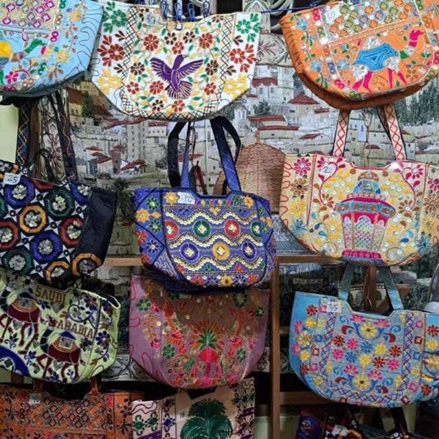 6 pcs tas Pakistan arab size 33 x 22 cm oleh oleh haji umroh motif wtnik warna warni