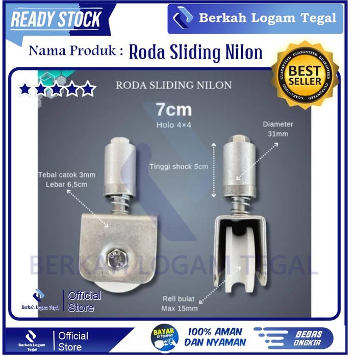 RODA PAGAR SLEDING  7 CM RODA PAGAR SLEDING NILON