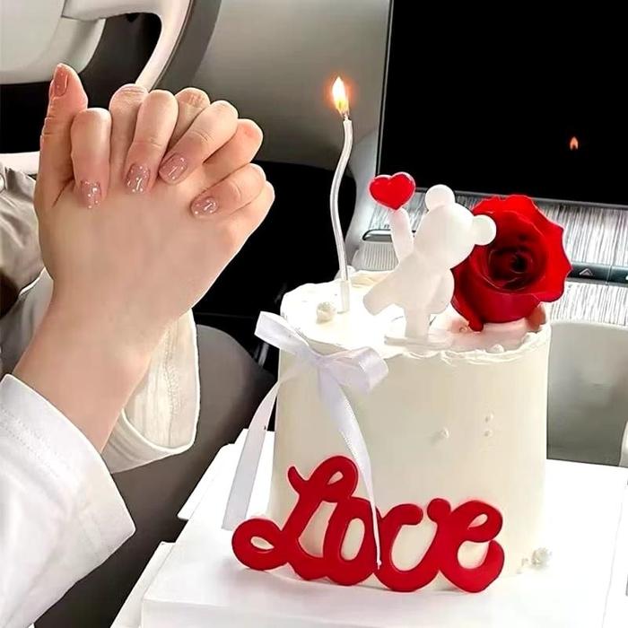 {BG} HIASAN KUE ULANG TAHUN BERUANG HEART / PAJANGAN KUE ULANG TAHUN BERUANG LOVE / TOPPER KUE ULANG