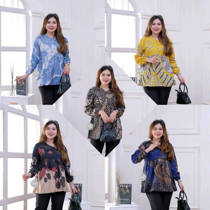 Blouse Batik Wanita Modern Atasan Batik Wanita cocok untuk kerja atau pun kondangan bahan poli mikro