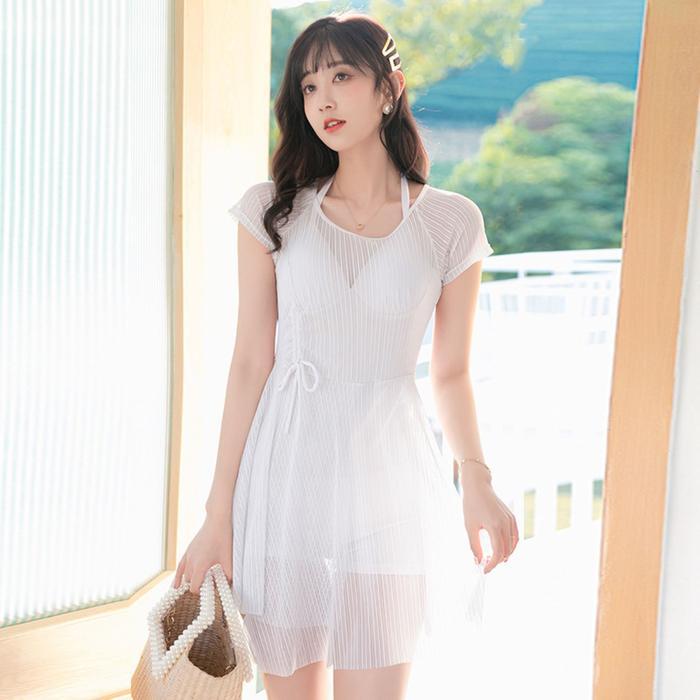 Baju Renang Remaja Perempuan Terusan Transparan Swimsuit Pantai Wanita Sexy One Piece Korea Premium