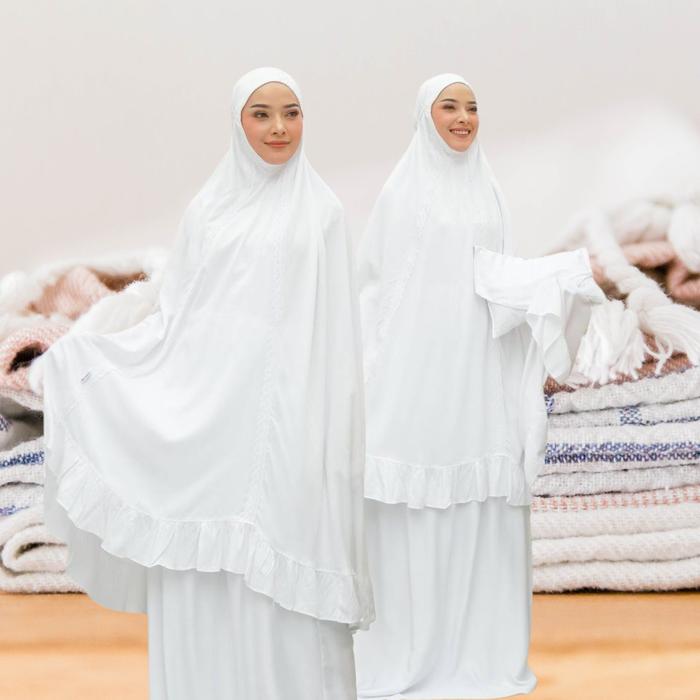 MUKENA DEWASA RAUNA PRIDE MR 26 WHITE / MUKENA RAYON PREMIUM PUTIH