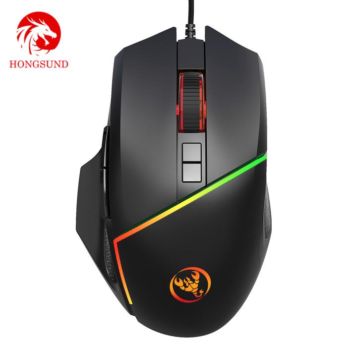 Hongsund Gaming Mouse Adjustable 6400DPI Mechanical Mouse Gaming 7