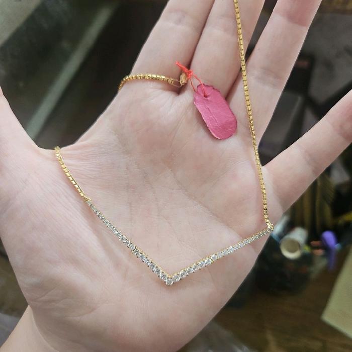 Kalung Koye Smile Simple Itaewon Korea Emas Asli Gold 375 Polos Tifani