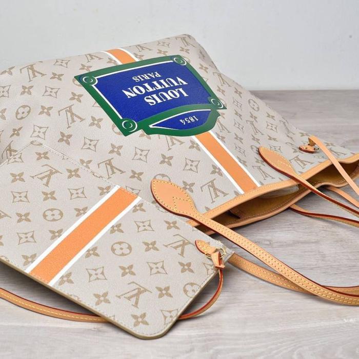 LV NEVERFULL MM MONOPANAME CAPSULE MONOGRAM BEIGE