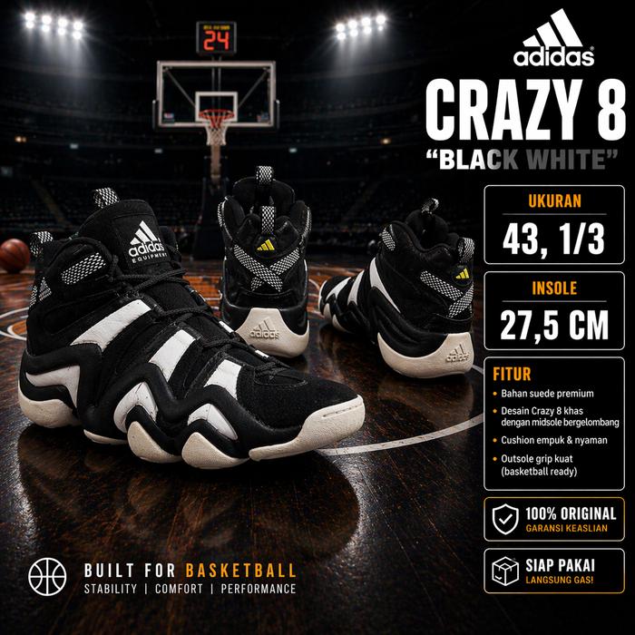 adidas Crazy 8 'Black White