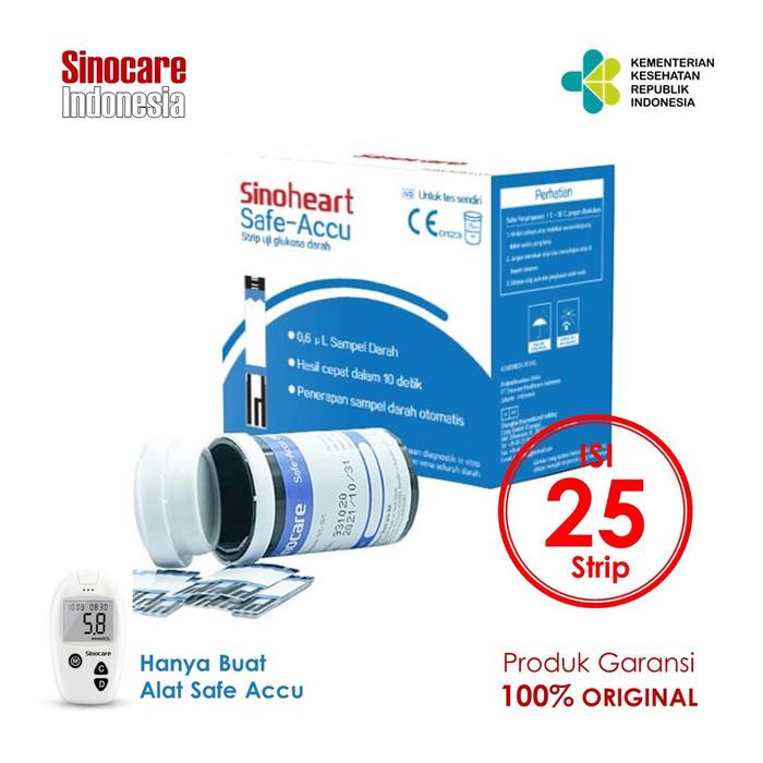 Strip Uji Gula Darah Sinocare Safe Accu (25 Strip)