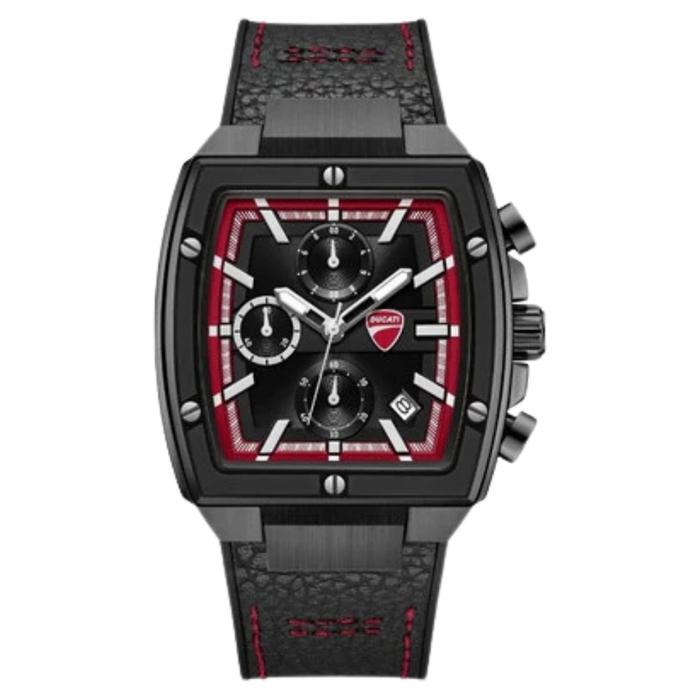 Jam Tangan DUCATI CARDIO DTWGC0003403 Chronograph Black Silicone Combi Leather Strap